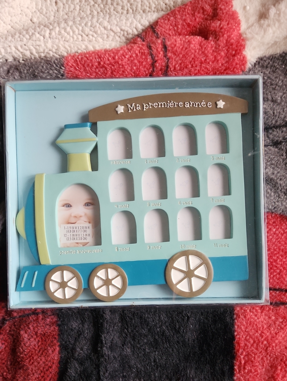 Baby Photo Frame Train - Blue